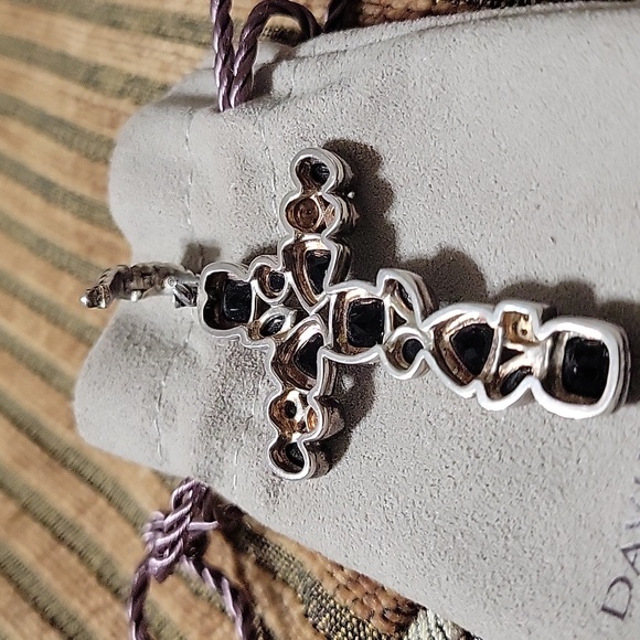 Authentic David Yurman 925  Black Onyx Cross - Picture 11 of 15